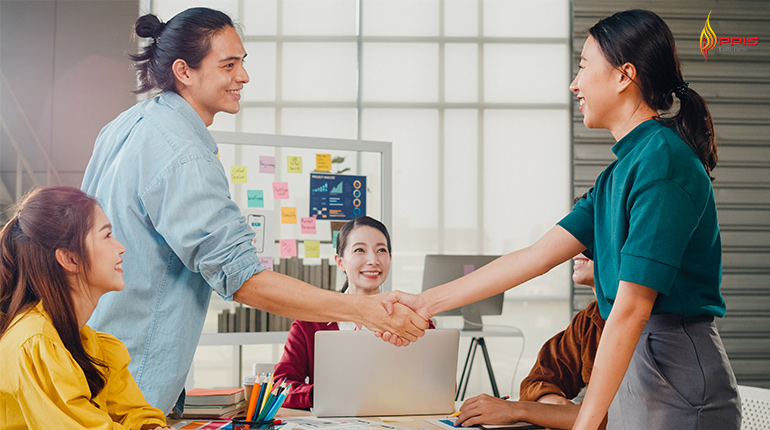 Two people shaking hands